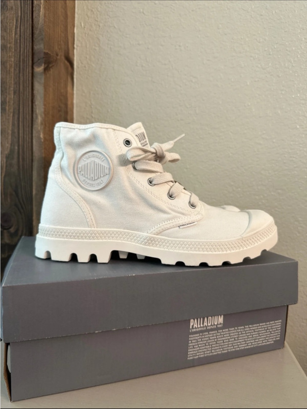 Palladium Women's High-Top Canvas Sneakers in Off-White